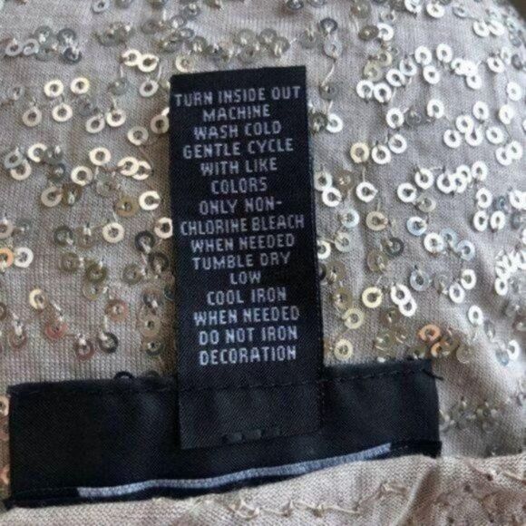 Macy’s INC Sequined Cap Sleeved Shimmery Top M - Picture 8 of 8